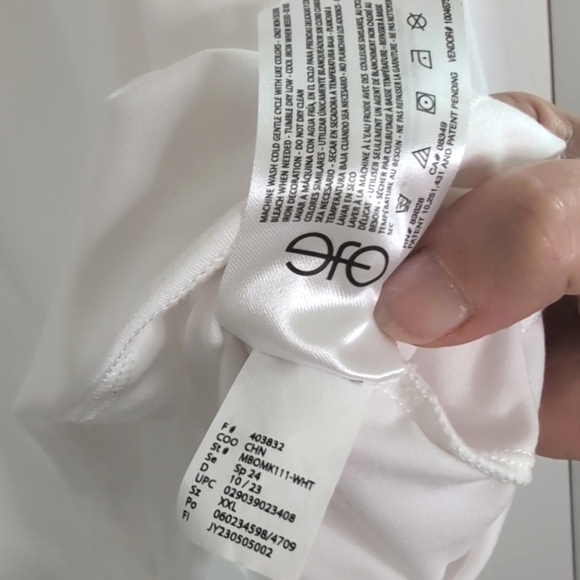 Bass Outdoor White Long Sleeve Tee Front Tan Zipper Pocket Men's XXL - Picture 8 of 9